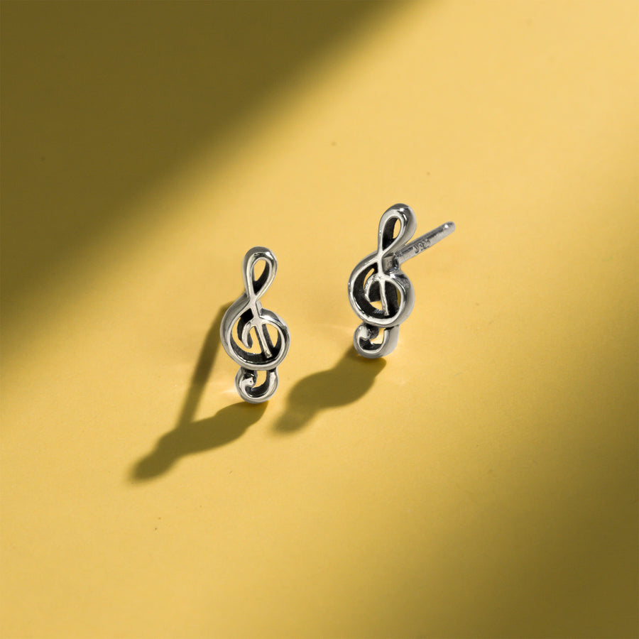 Boma Jewelry Treble Clef Music Note Studs