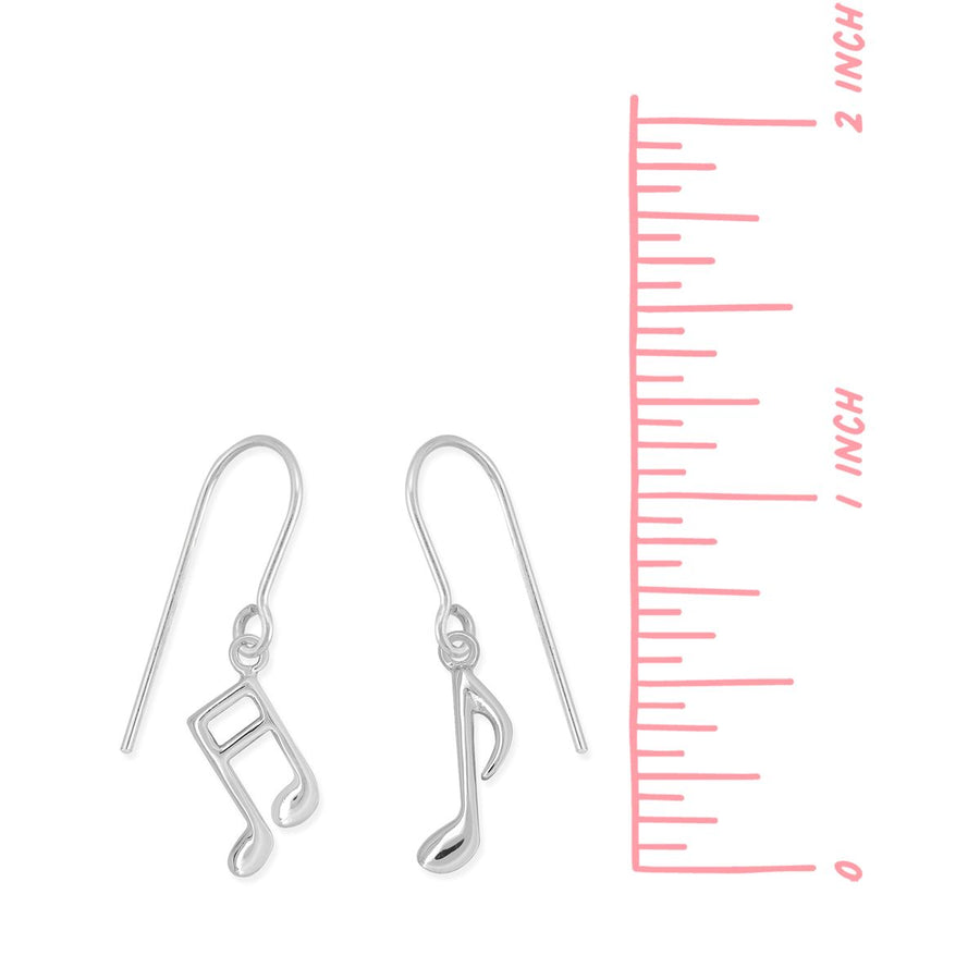 Boma Jewelry Treble Clef and Eighth Note Music Dangle Earrings