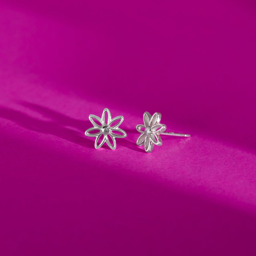 Boma Jewelry Outline Daisy Flower Studs