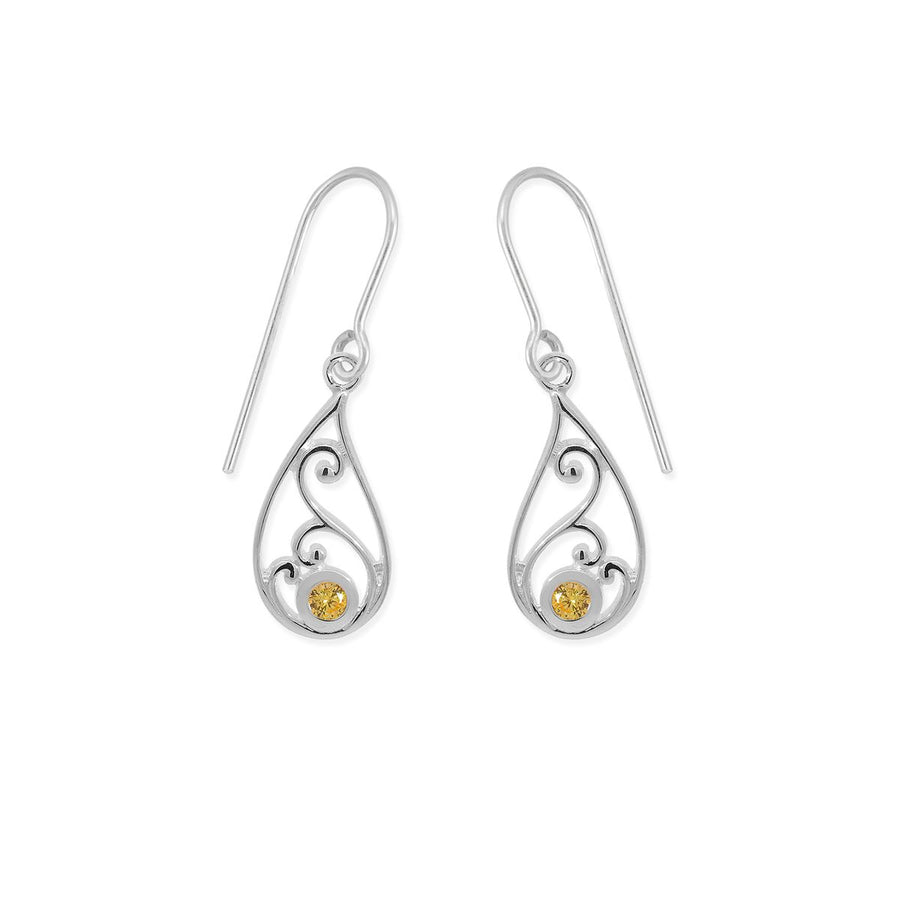 Boma Jewelry Teardrop Outline Gemstone Dangle Earring With Stone