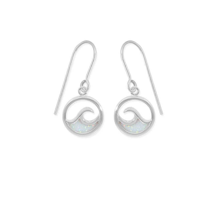 Boma Jewelry Outline Ocean Wave Earrings with Stone