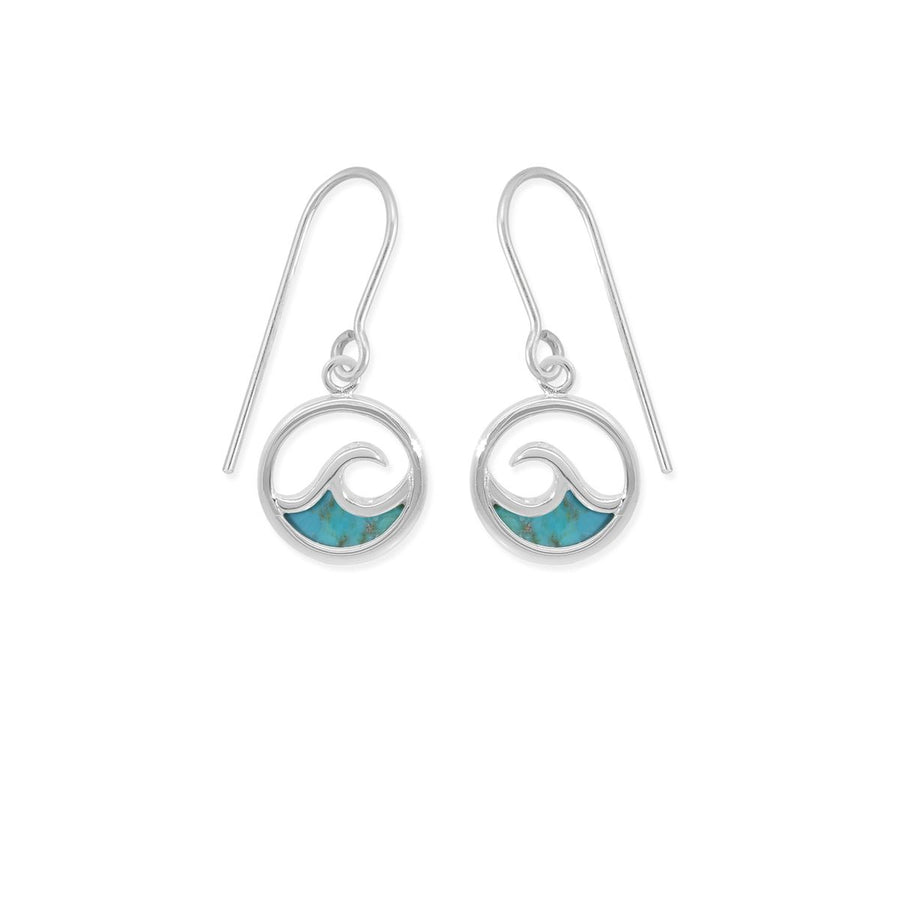 Boma Jewelry Outline Ocean Wave Earrings with Stone