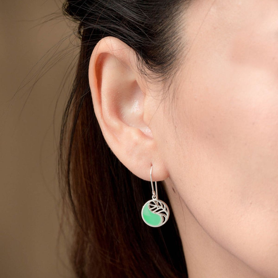 Boma Jewelry Yin Yang Leaf Earrings With Stone