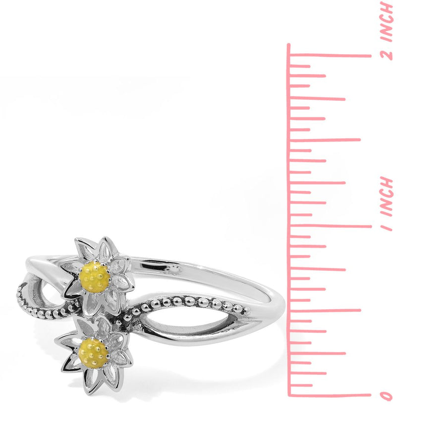 Boma Jewelry Intertwined Twin Golden Bloom Sunflower Ring