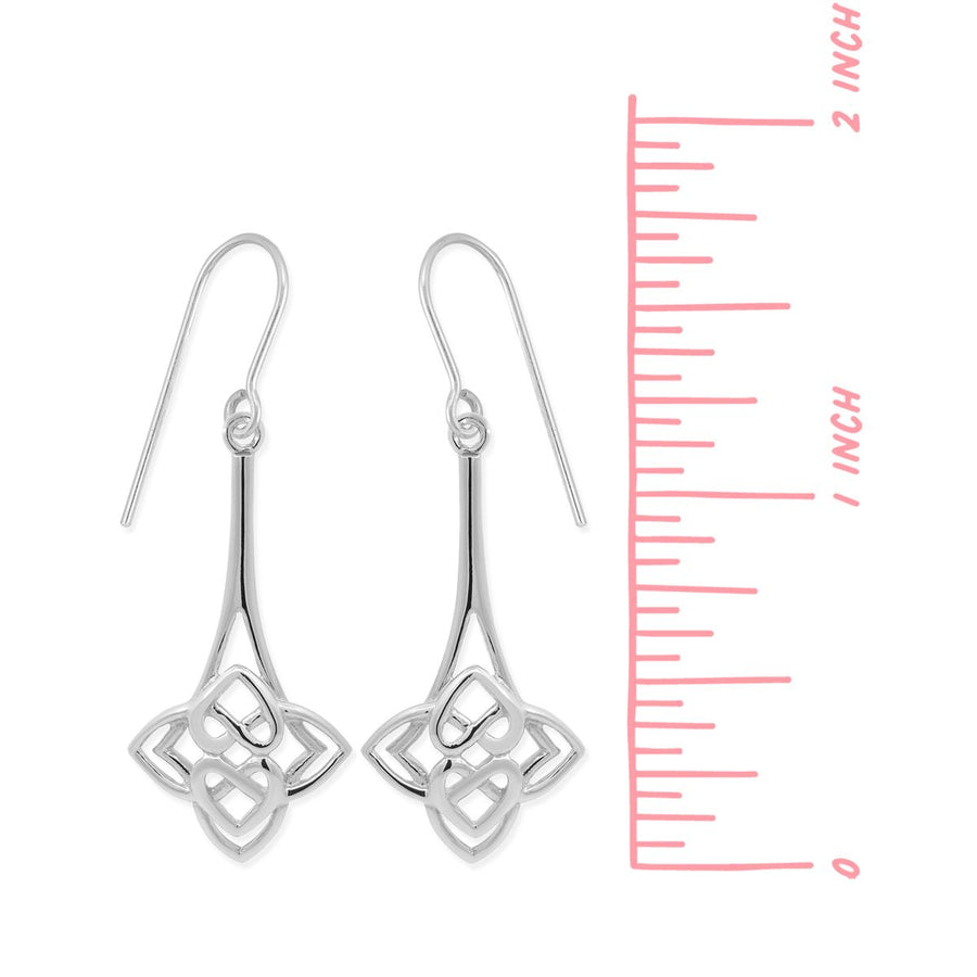 Boma Jewelry Heart-Shaped Celtic Knot Dangle Earrings