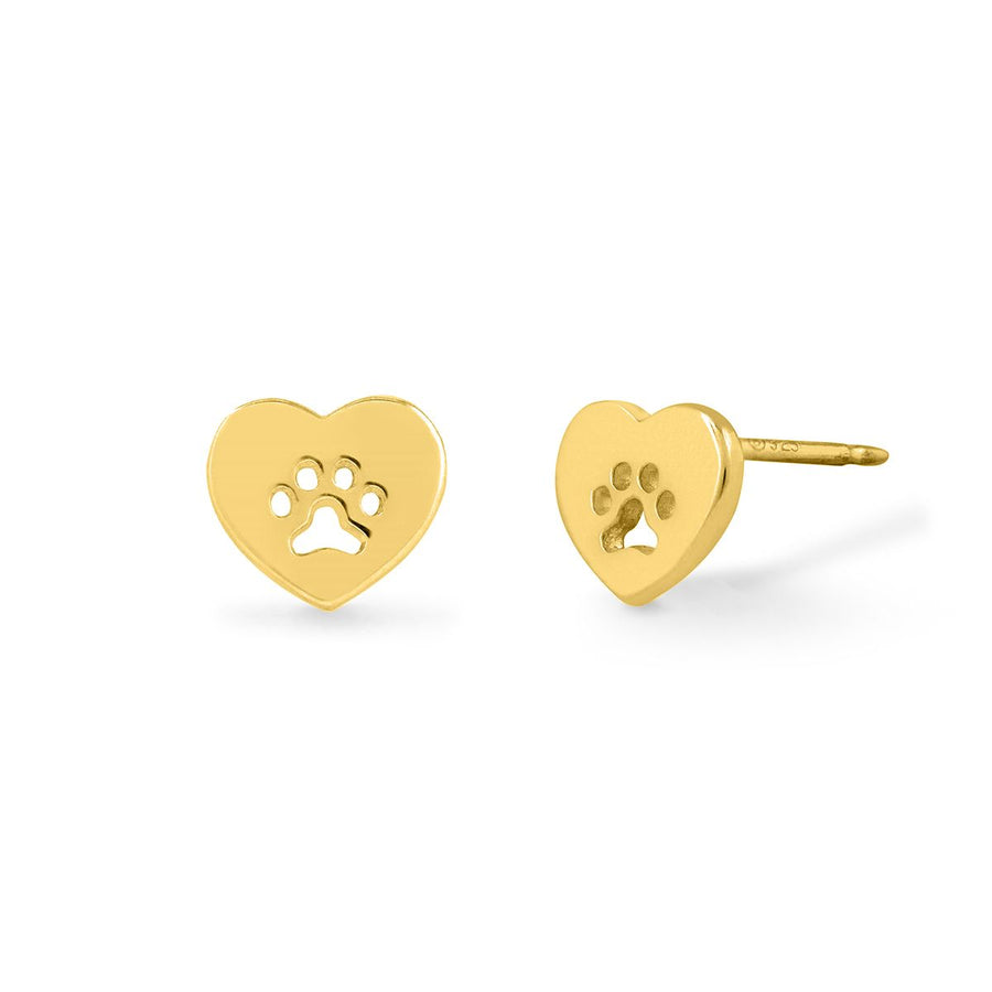 Boma Jewelry Heart Dog Paw Studs