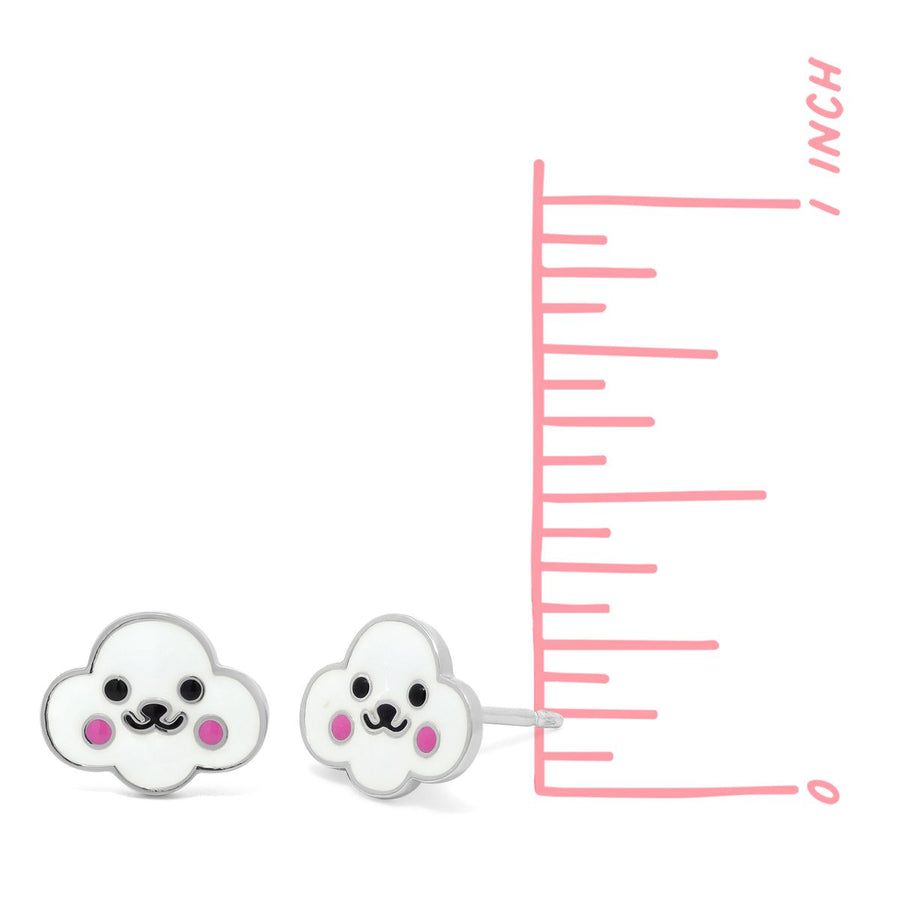 Boma Jewelry Smiley Face White Cloud Studs