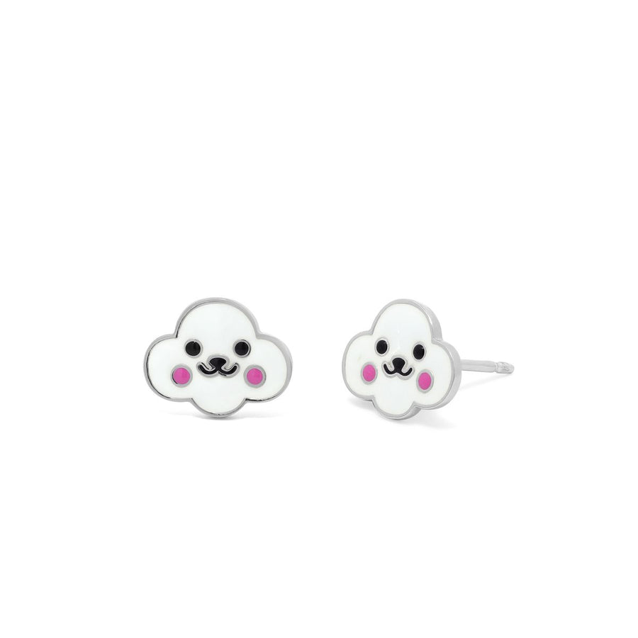 Boma Jewelry Smiley Face White Cloud Studs
