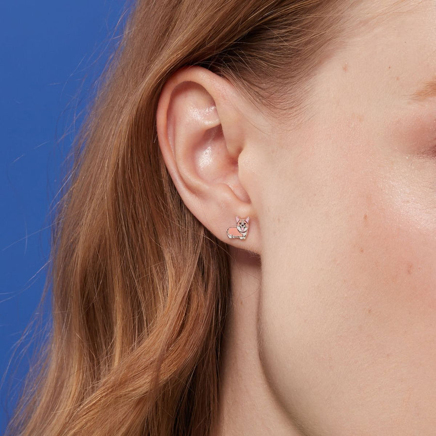 Boma Jewelry Happy Corgi Earring Studs