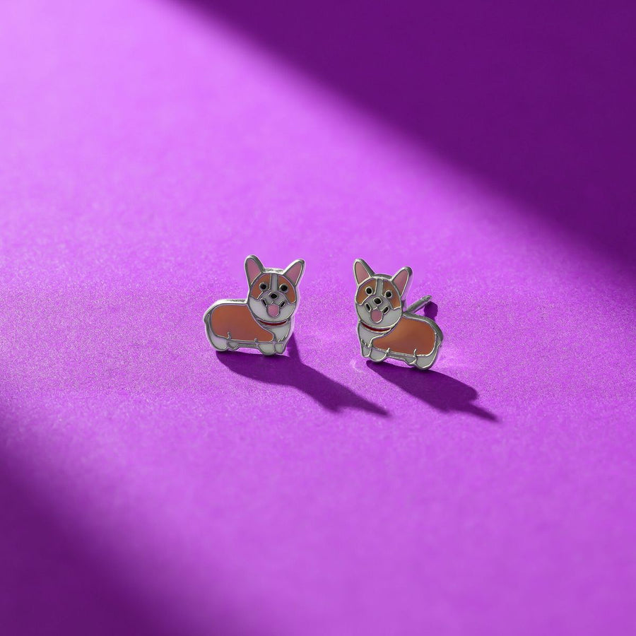 Boma Jewelry Happy Corgi Earring Studs