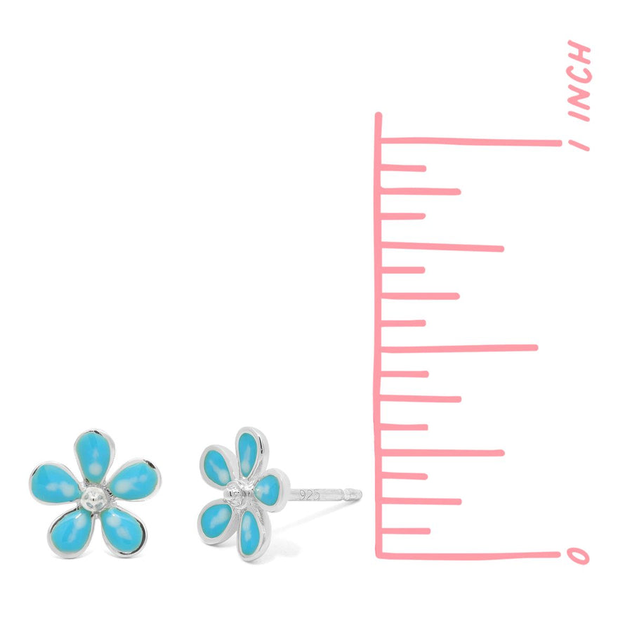 Boma Jewelry Blue Flower Studs