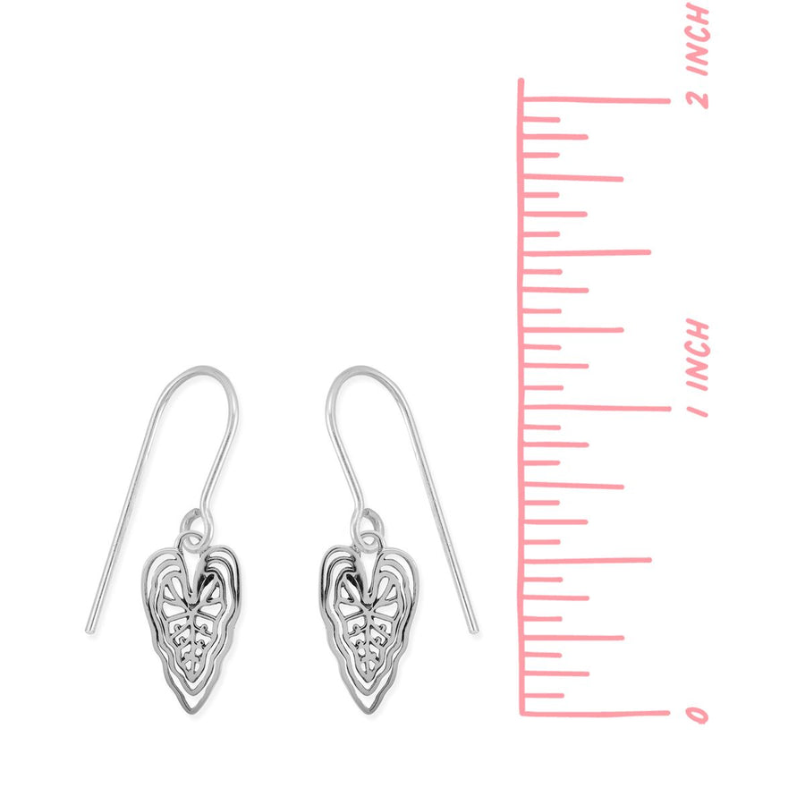 Boma Jewelry Outline Caladium Leaf Earrings