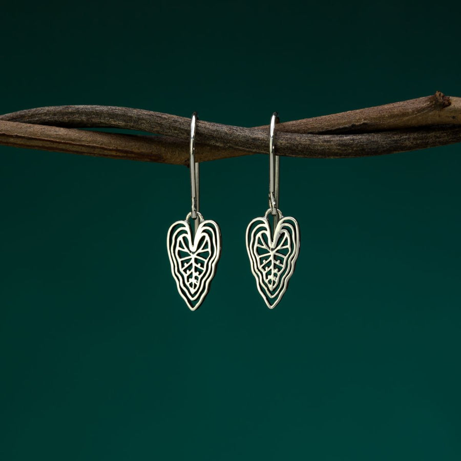 Boma Jewelry Outline Caladium Leaf Earrings