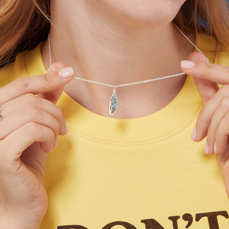 Boma Jewelry Dragonfly Wing Necklace with Abalone