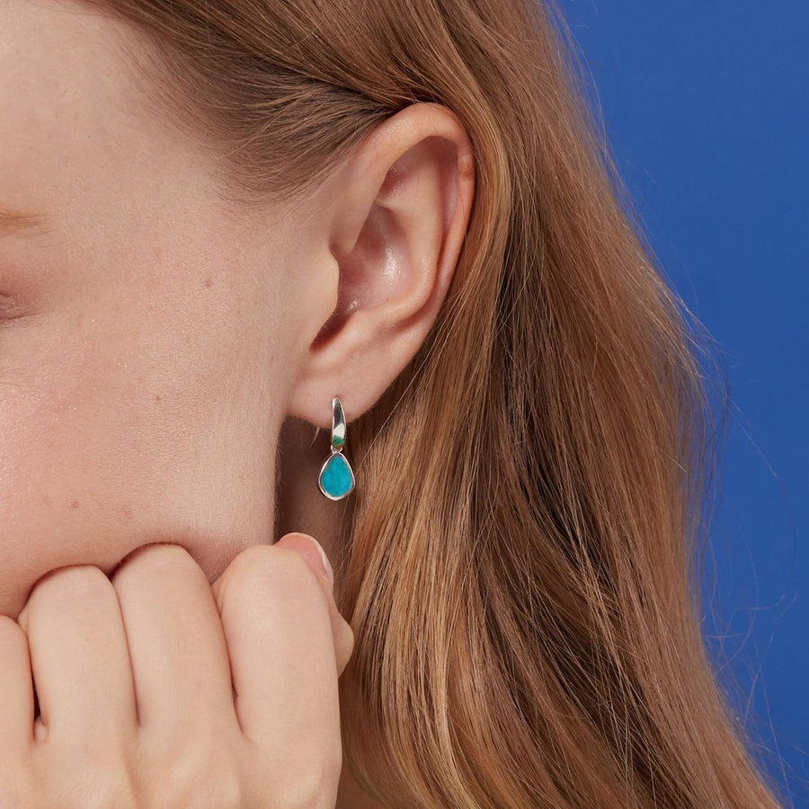 Boma Jewelry Modern Open Drop Earrings with Stone