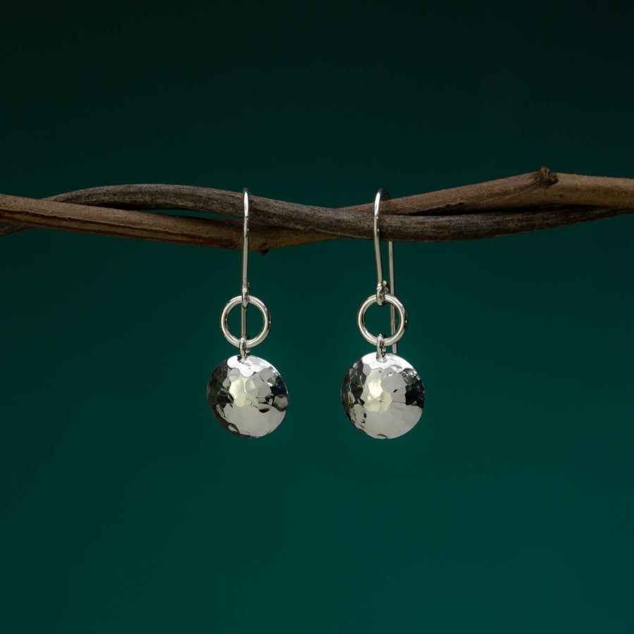 Boma Jewelry Hammered Disc Drop Earrings