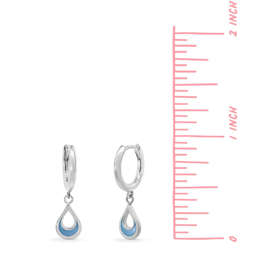 Boma Jewelry Teardrop Charm Huggie Hoops with Stone