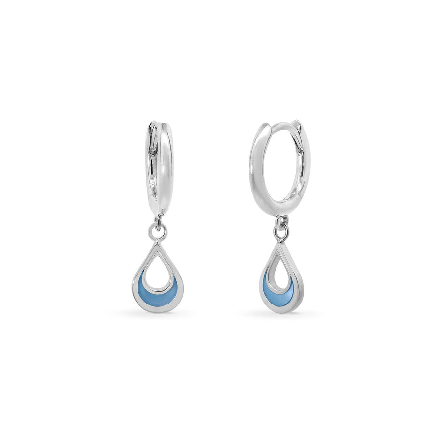 Boma Jewelry Teardrop Charm Huggie Hoops with Stone