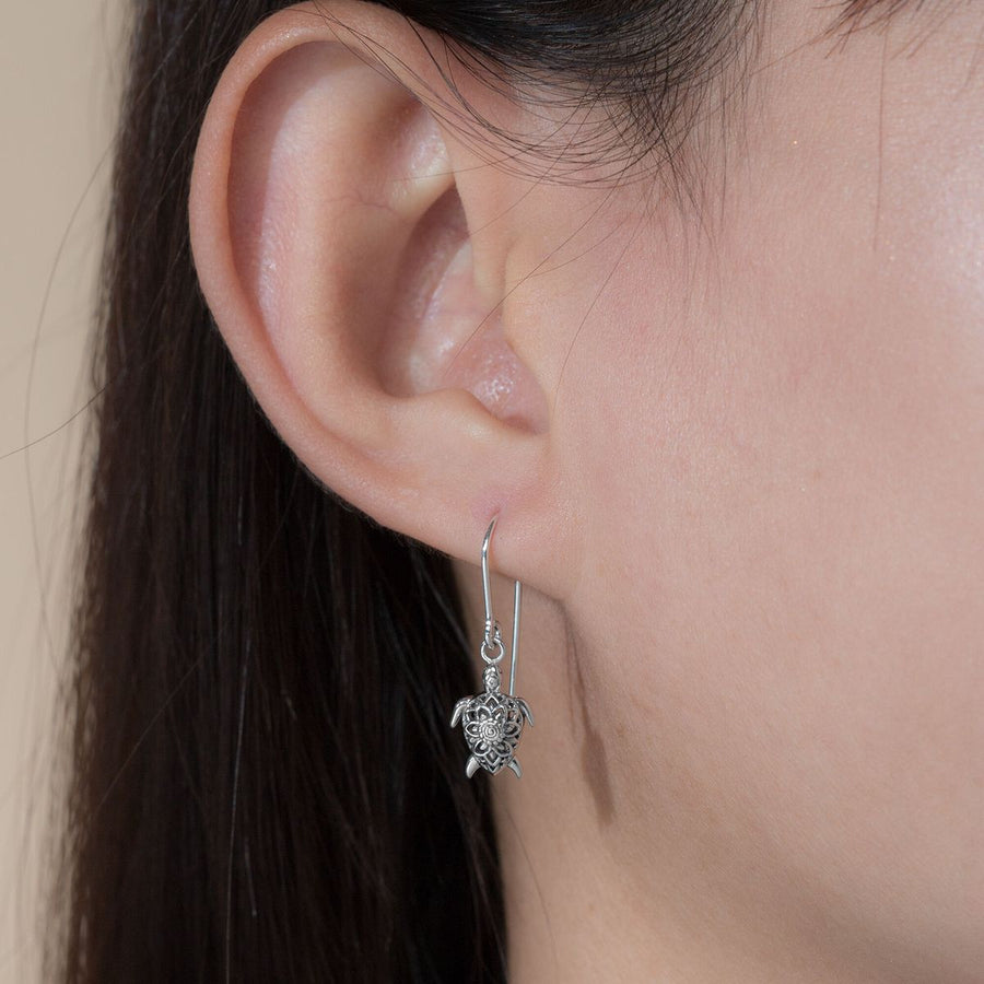 Boma Jewelry Mandala Turtle Dangle Earrings
