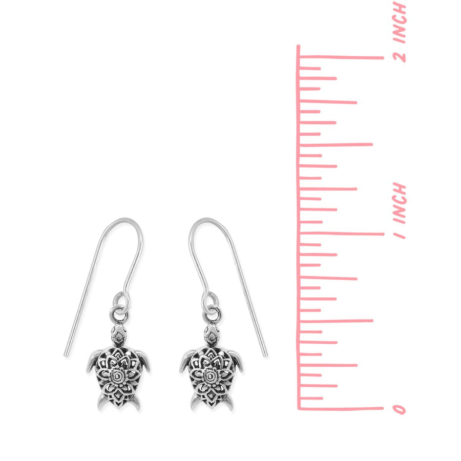 Boma Jewelry Mandala Turtle Dangle Earrings