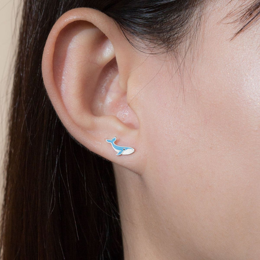 Boma Jewelry Blue Whale Stud Earrings