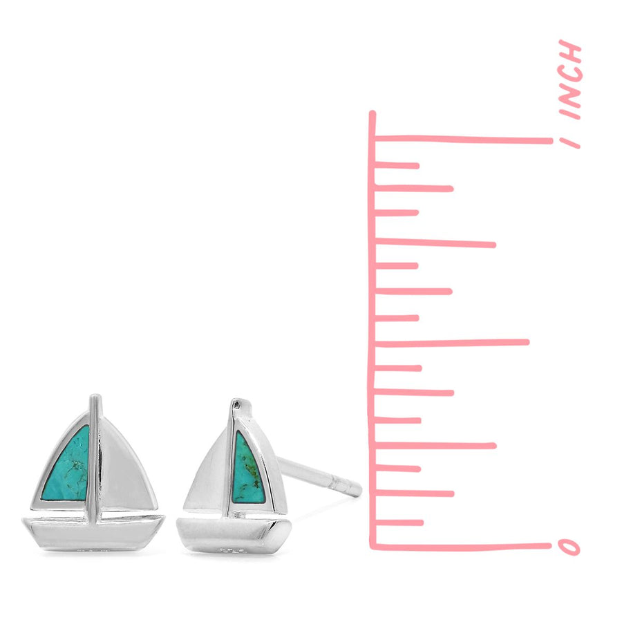 Boma Jewelry Sailboat Studs with Turquoise