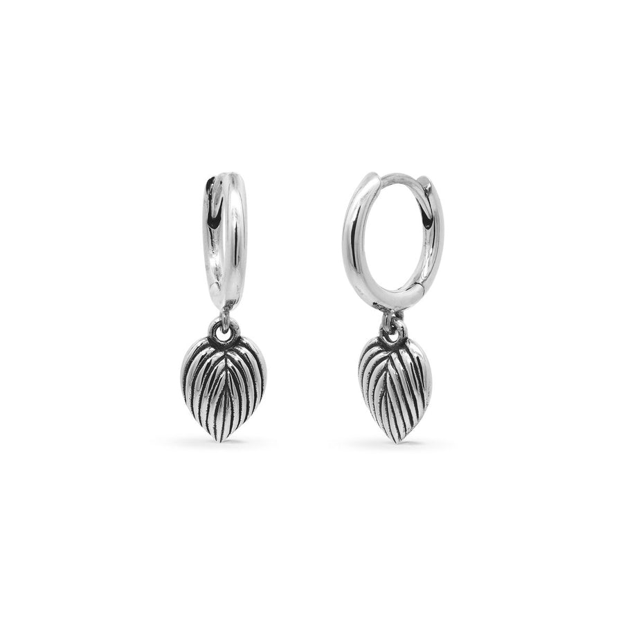 Boma Jewelry Leaf Charm Huggie Hoops