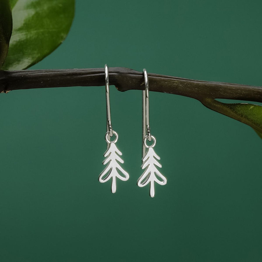 Boma Jewelry Outlined Pine Tree Dangle Earrings