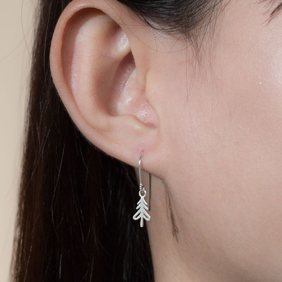 Boma Jewelry Outlined Pine Tree Dangle Earrings