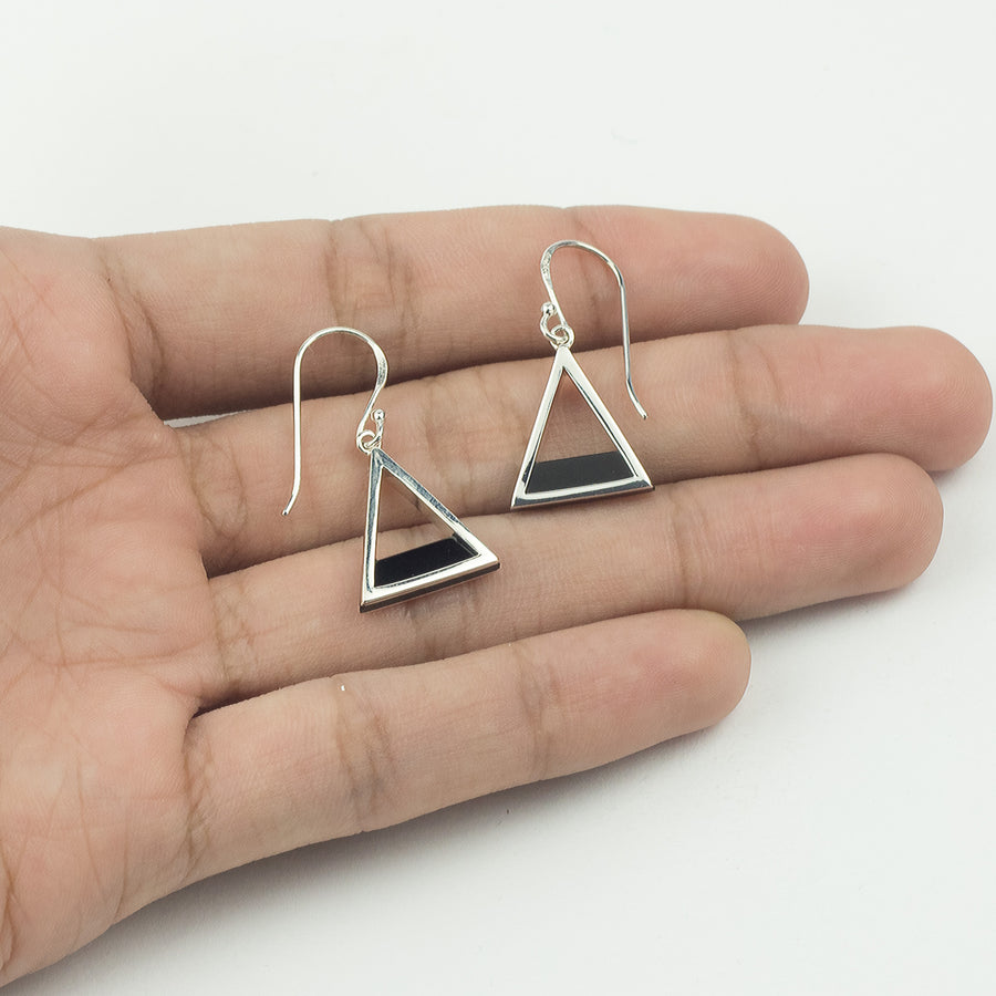 Triangle Dangle Earrings with Stone  (CDA 2192OX)