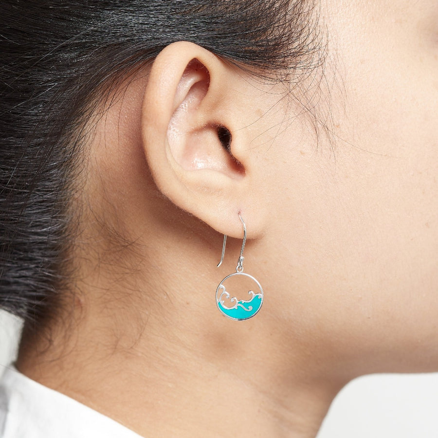 Water Wave Earrings with color (CDA 2325BL)