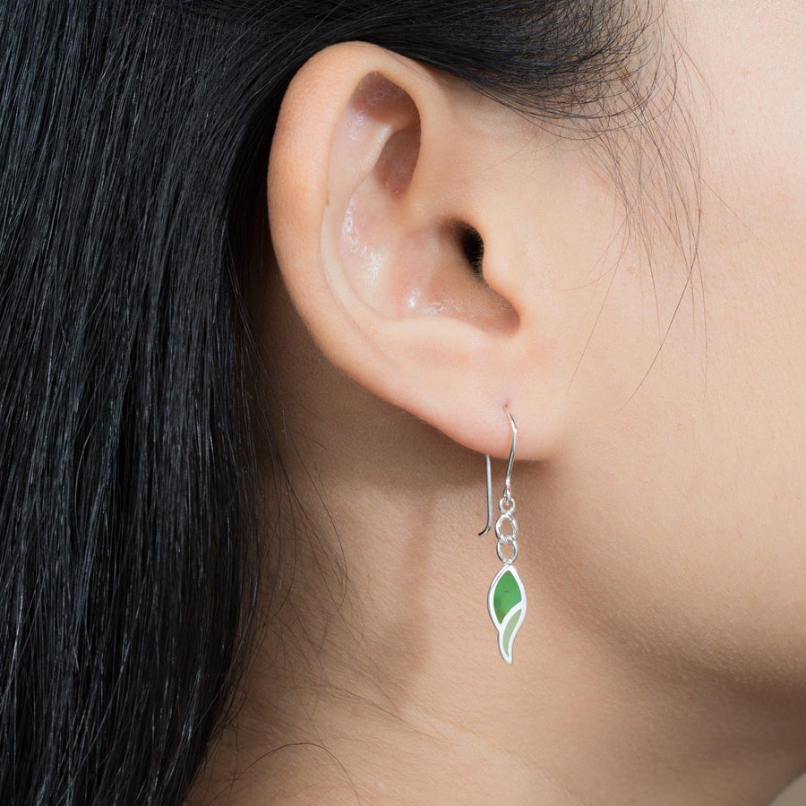 Leaf Flow Dangle Earrings with Stone (CDA 2763)