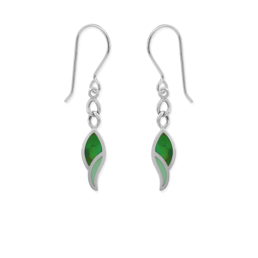 Leaf Flow Dangle Earrings with Stone (CDA 2763)