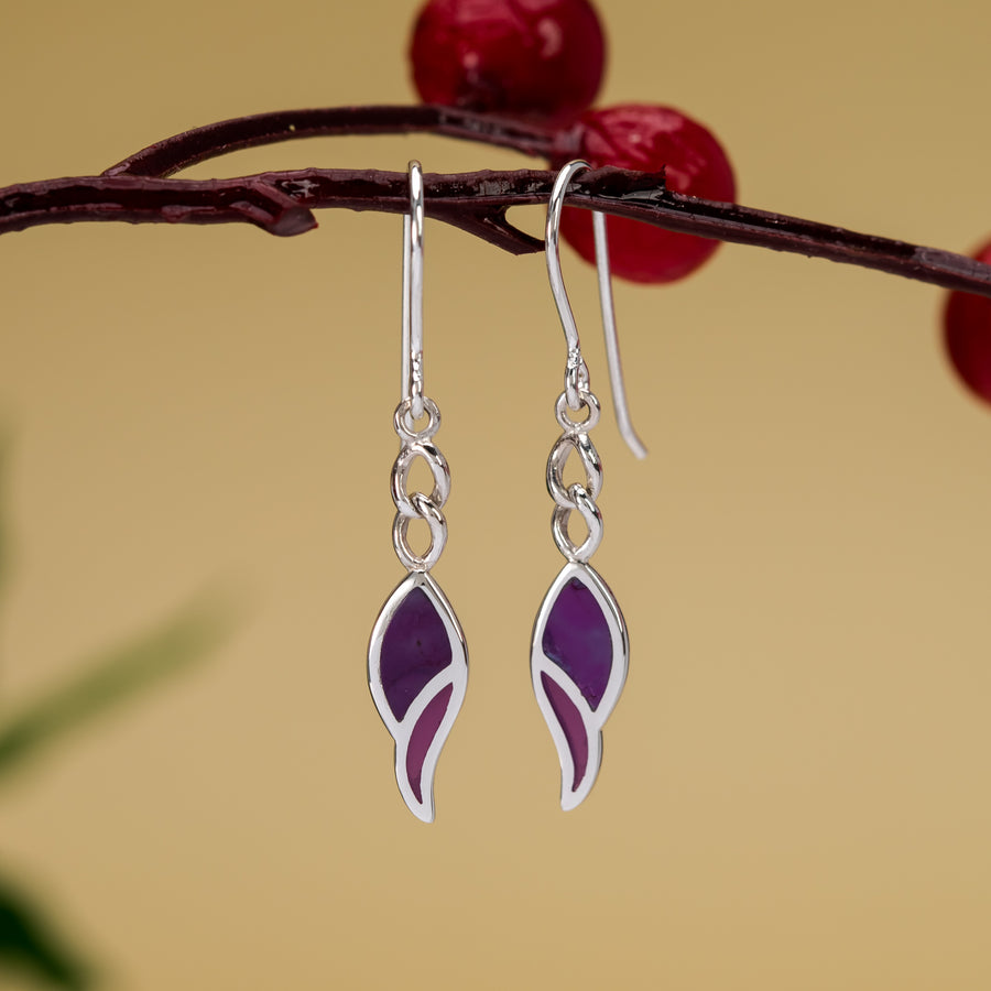 Leaf Flow Dangle Earrings with Stone (CDA 2763)