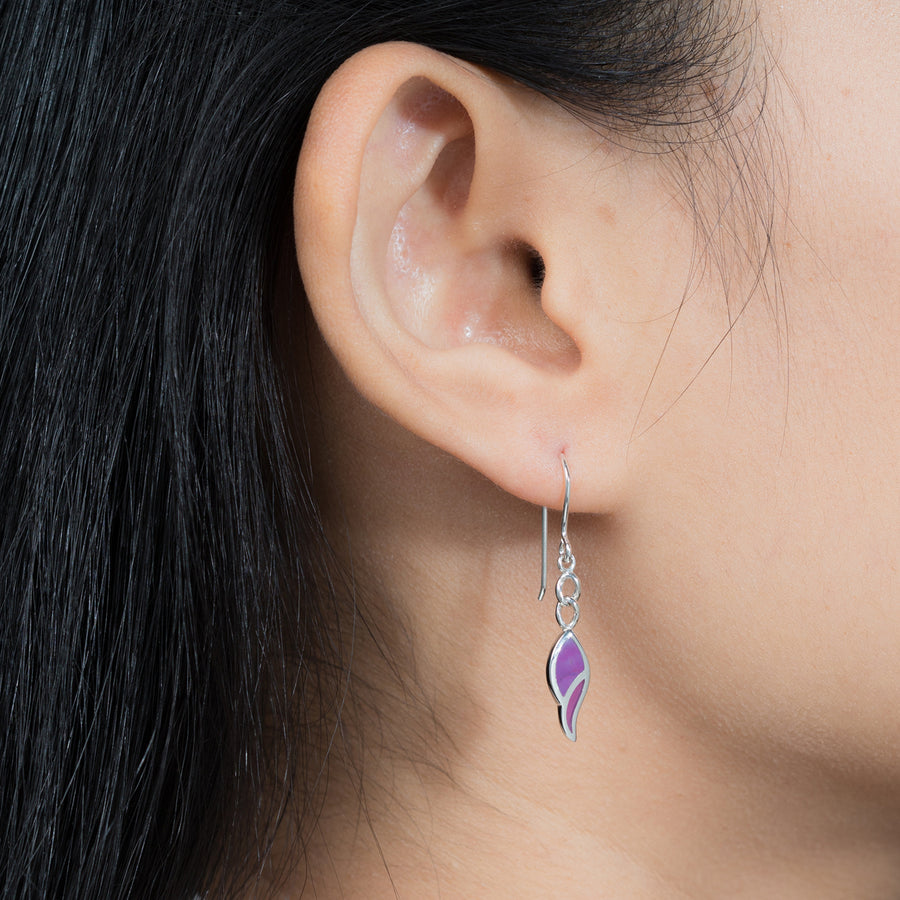 Leaf Flow Dangle Earrings with Stone (CDA 2763)