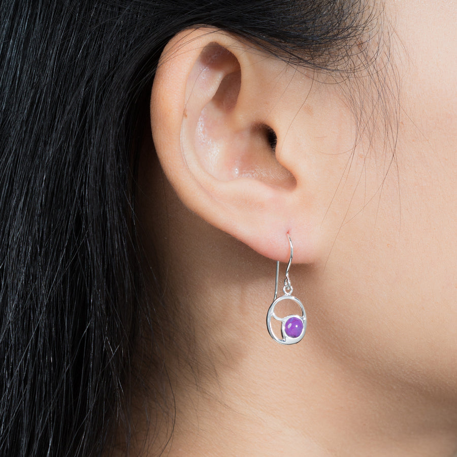 Soul Circle Dangle Earrings with Stone (CDA 2764)