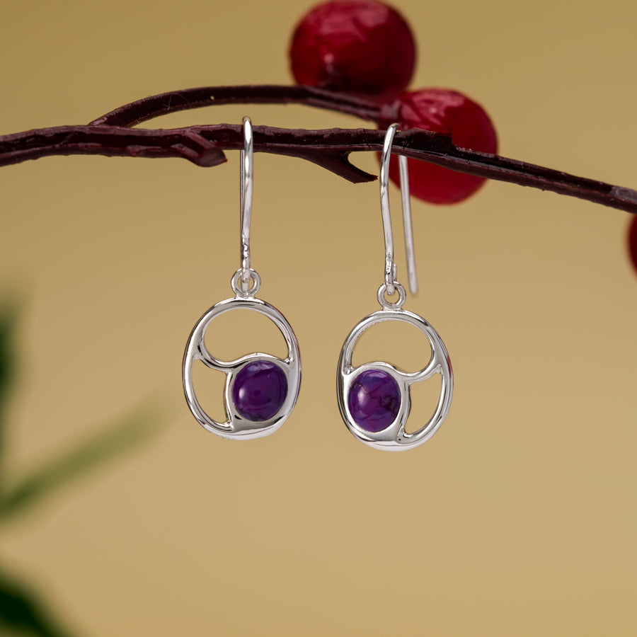 Soul Circle Dangle Earrings with Stone (CDA 2764)