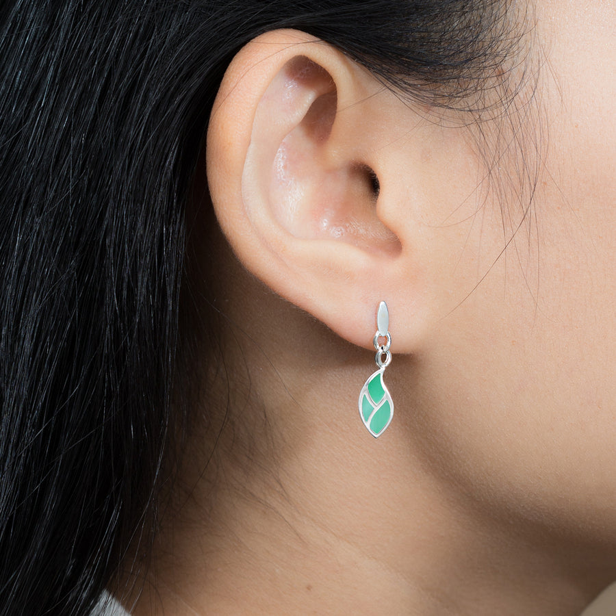 Leaf Flow Earrings with Stone (CDB 4507)