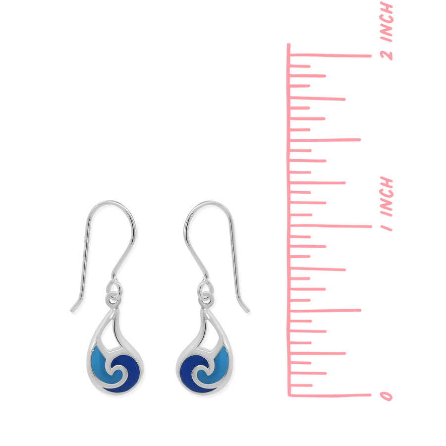 Blue Duo Wave Dangle Earrings (CDB 4509MLT)
