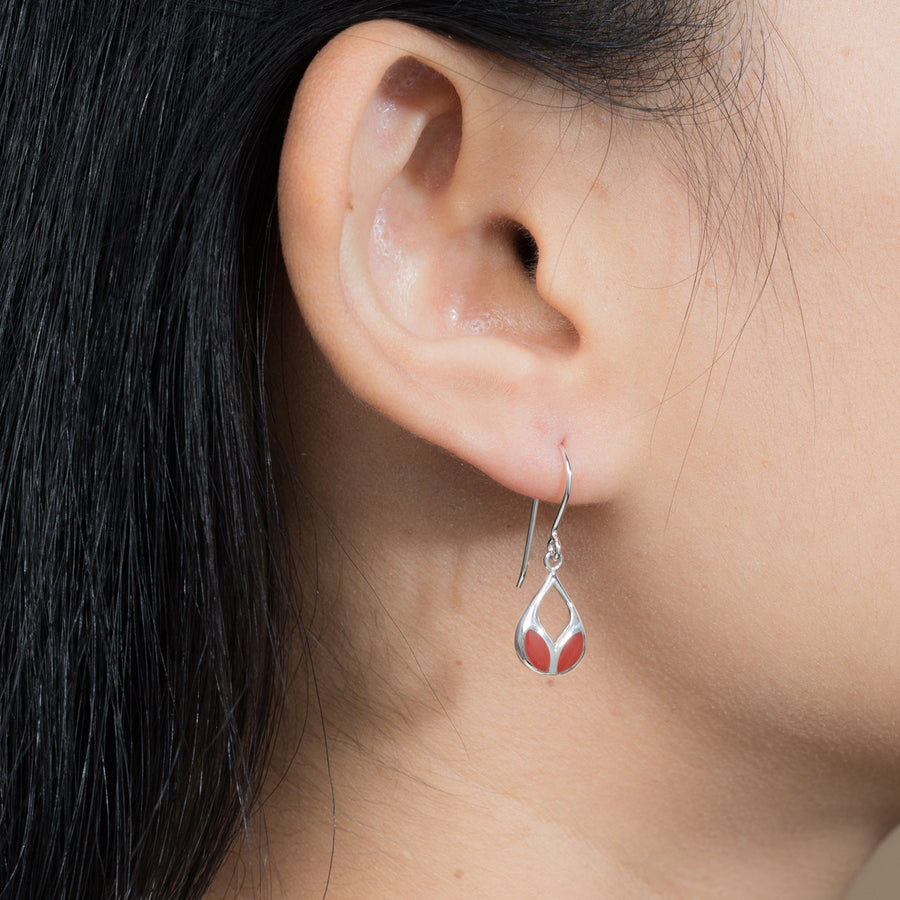 Leaf Petal Dangle Earrings with Stone (CDB 4513)