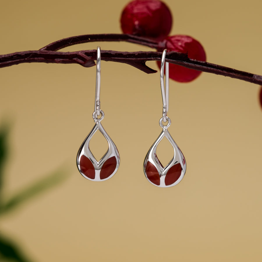 Leaf Petal Dangle Earrings with Stone (CDB 4513)