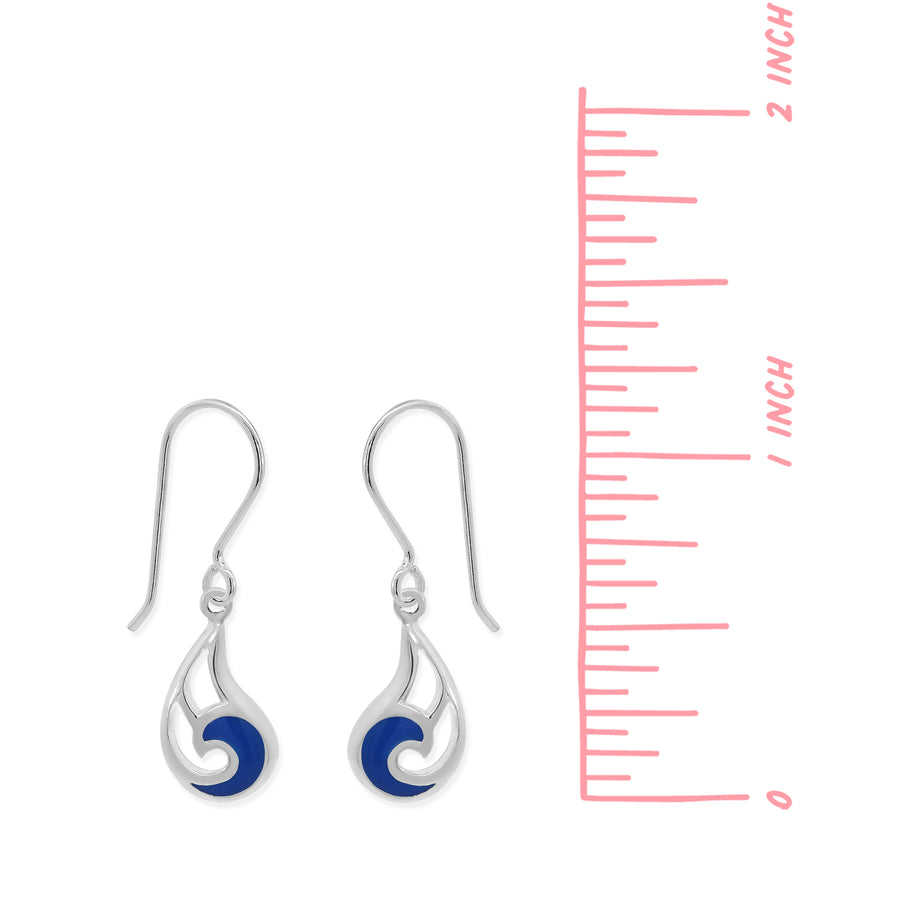 Blue Wave Dangle Earrings (CDB 4515BL)