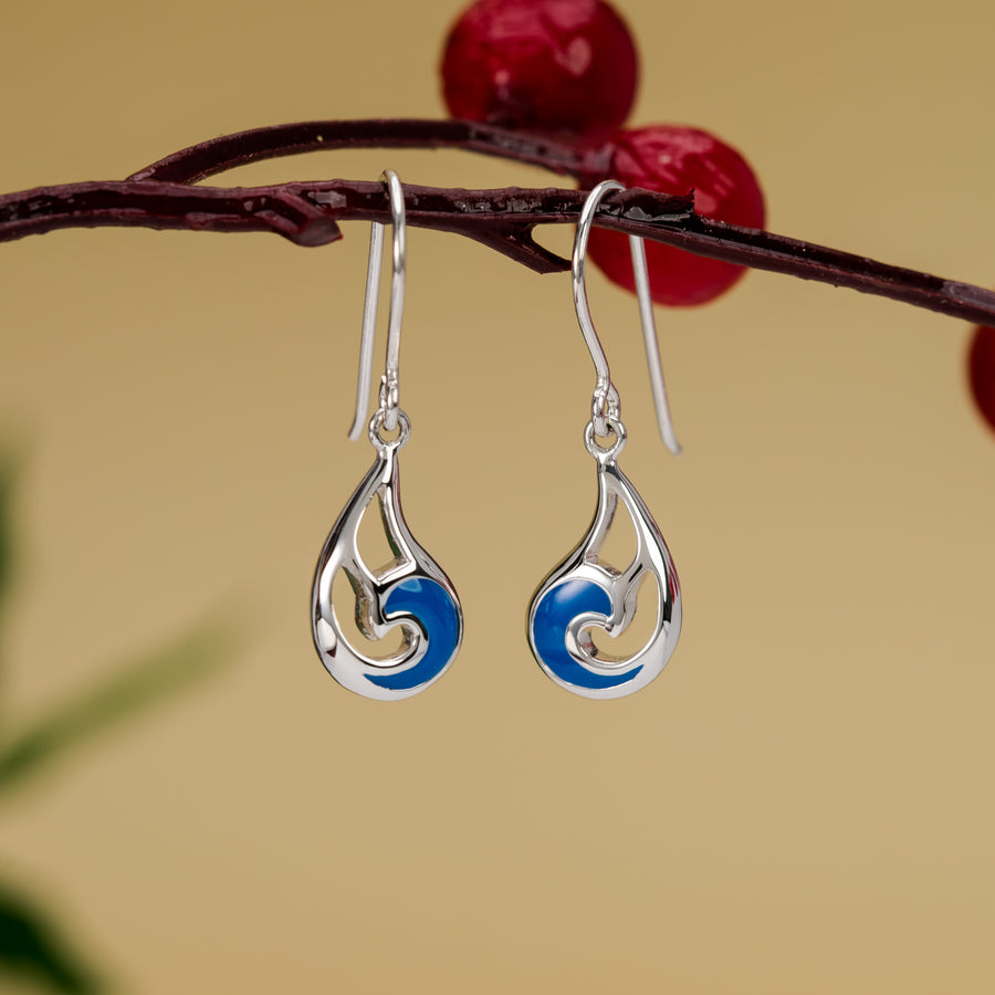 Blue Wave Dangle Earrings (CDB 4515BL)