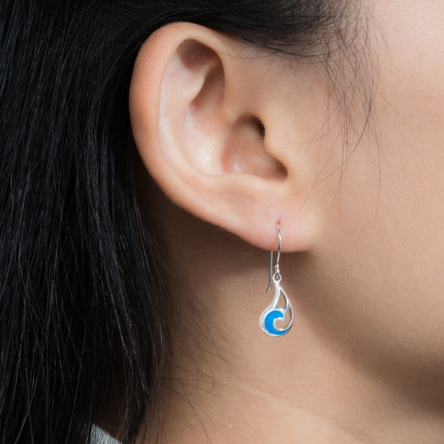 Blue Wave Dangle Earrings (CDB 4515BL)