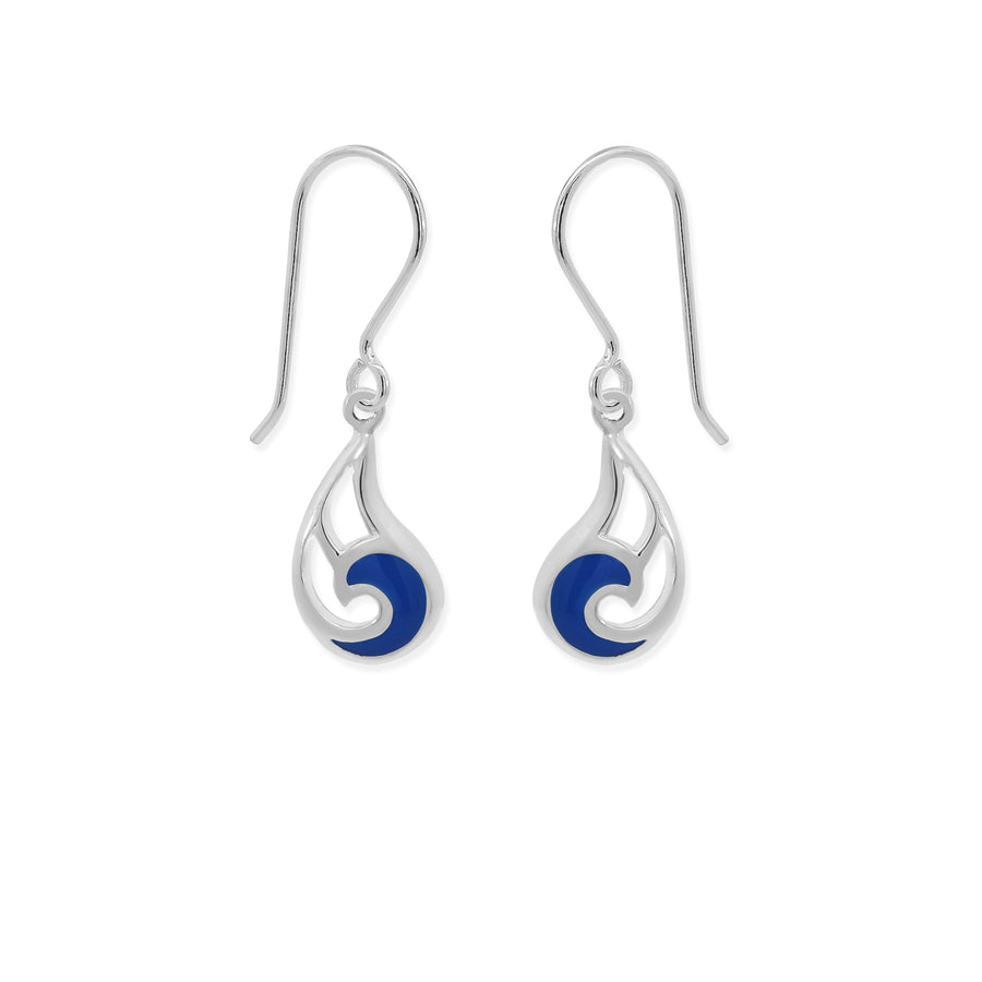 Blue Wave Dangle Earrings (CDB 4515BL)