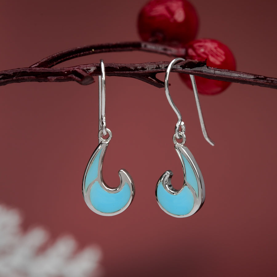 Wave Dangle Earrings with Color (CDB 4560)