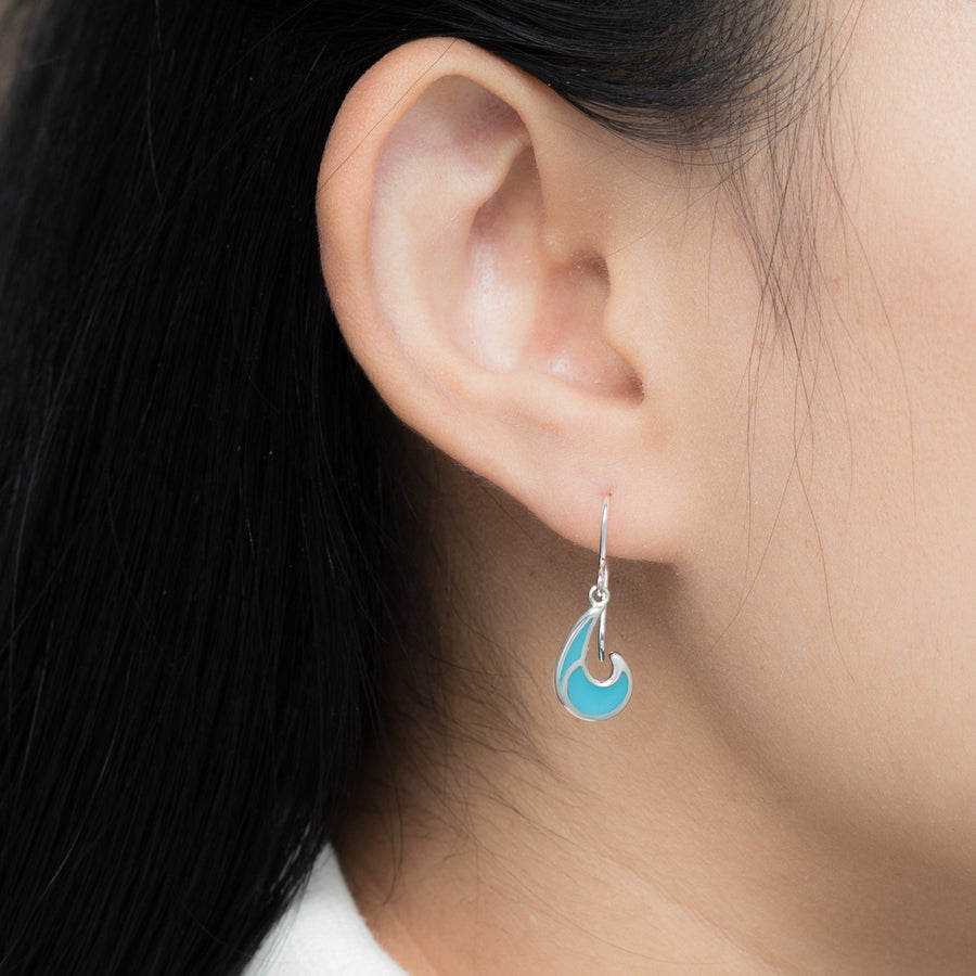 Wave Dangle Earrings with Color (CDB 4560)