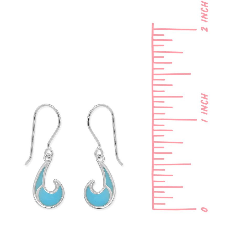 Wave Dangle Earrings with Color (CDB 4560)