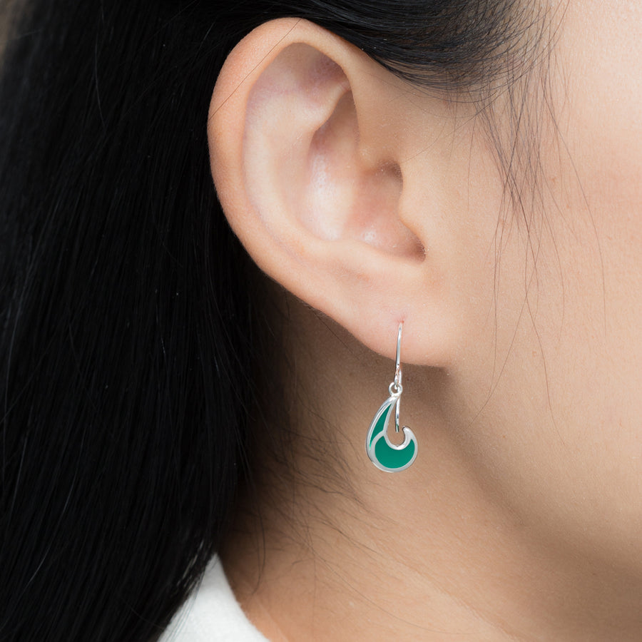 Wave Dangle Earrings with Color (CDB 4560)