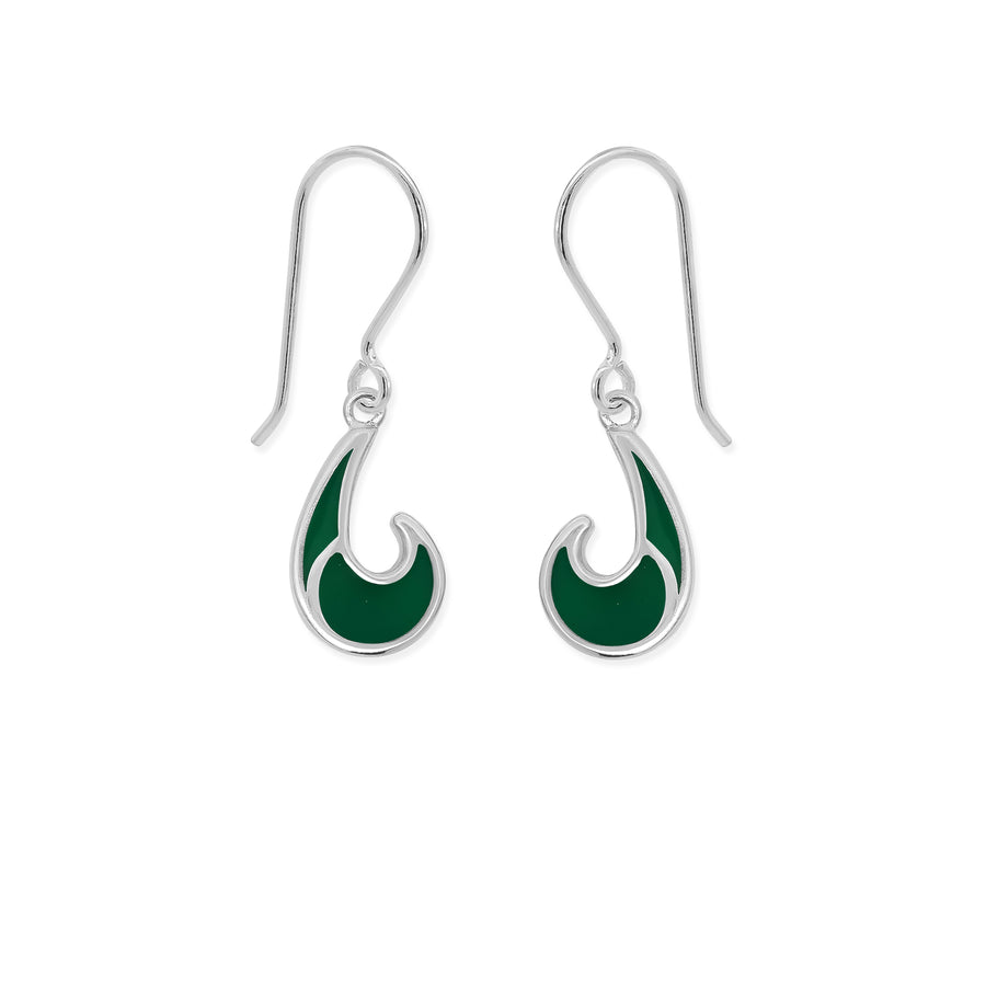 Wave Dangle Earrings with Color (CDB 4560)